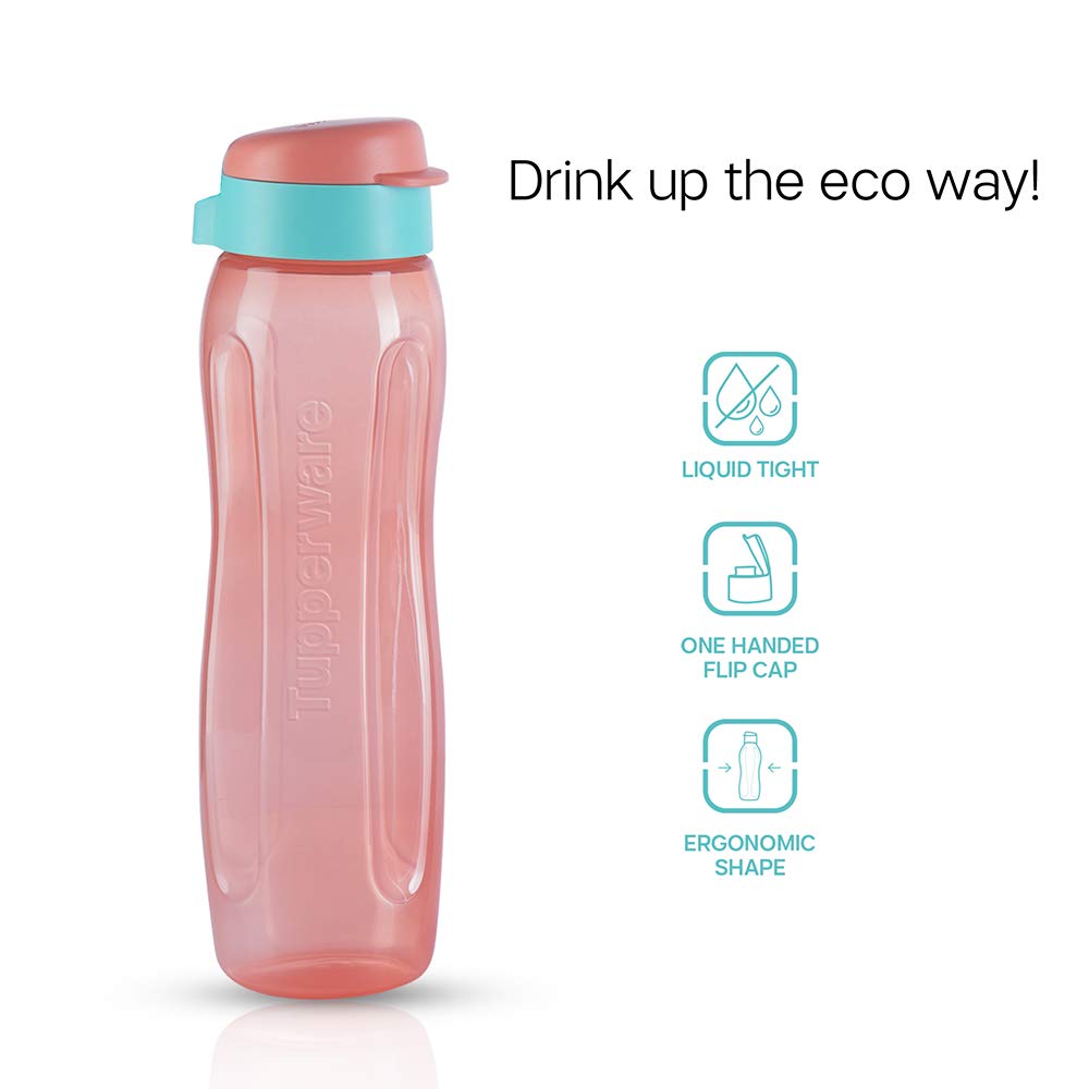 Tupperware Aquasafe Plastic Fliptop Water Bottle, 1 L